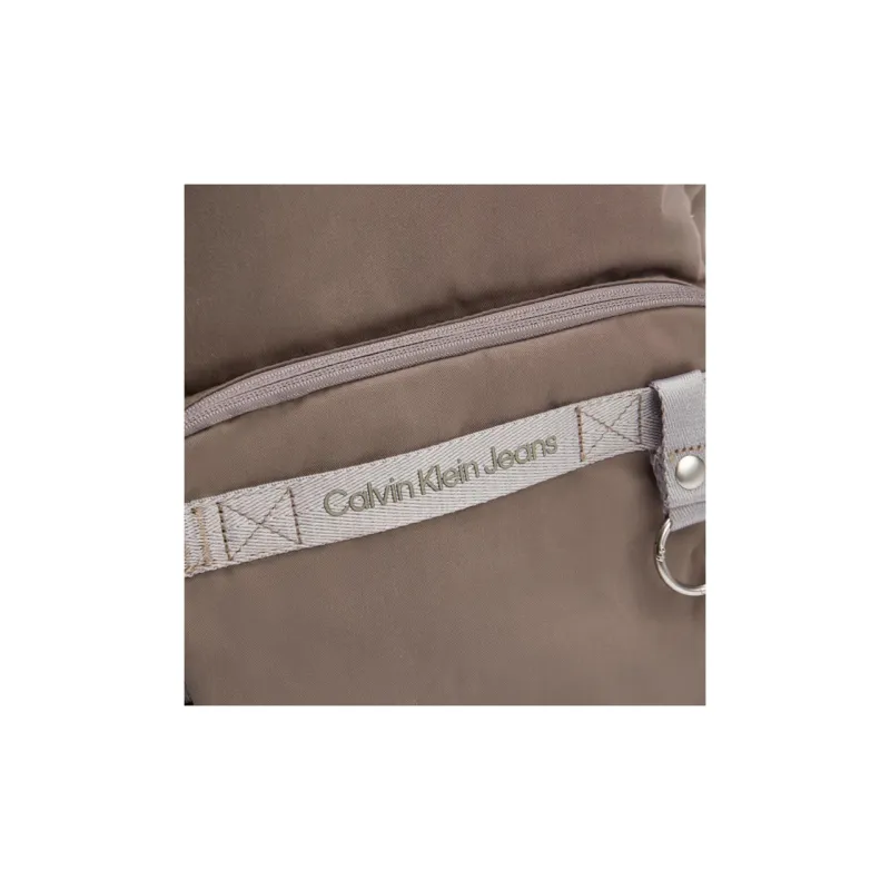 CALVIN KLEIN Recycled Material Polyester Fabric Backpack Men's Khaki Gray-2