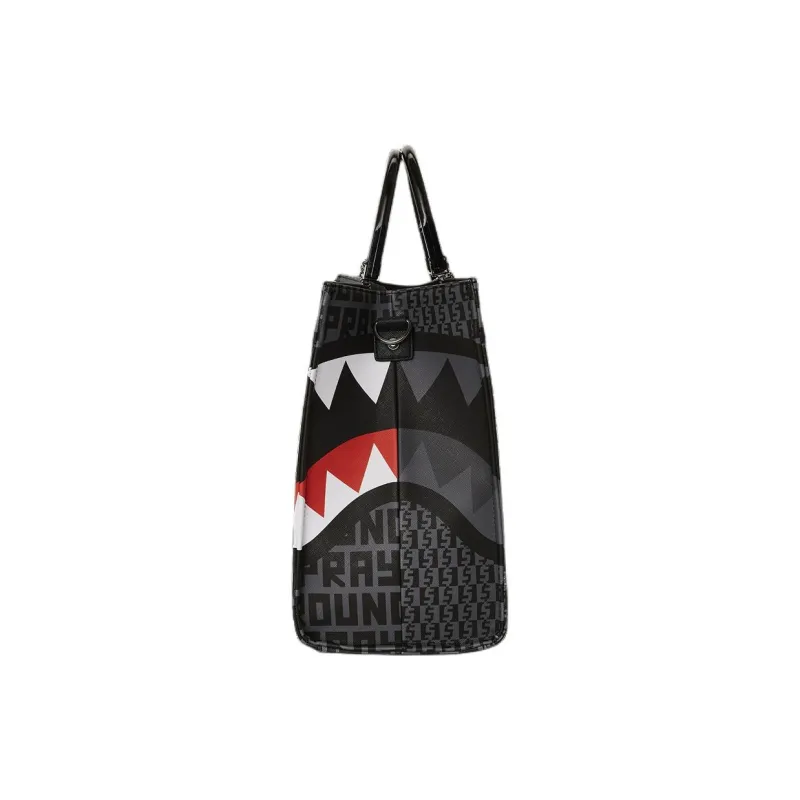 SPRAYGROUND Artificial Leather Tote Bag Shopping Bag Handbag Unisex Black Gray Color-2