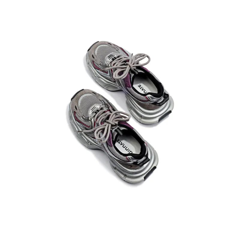 Uinnate Breathable Low-Top Chunky Sneakers Women's Purple-3