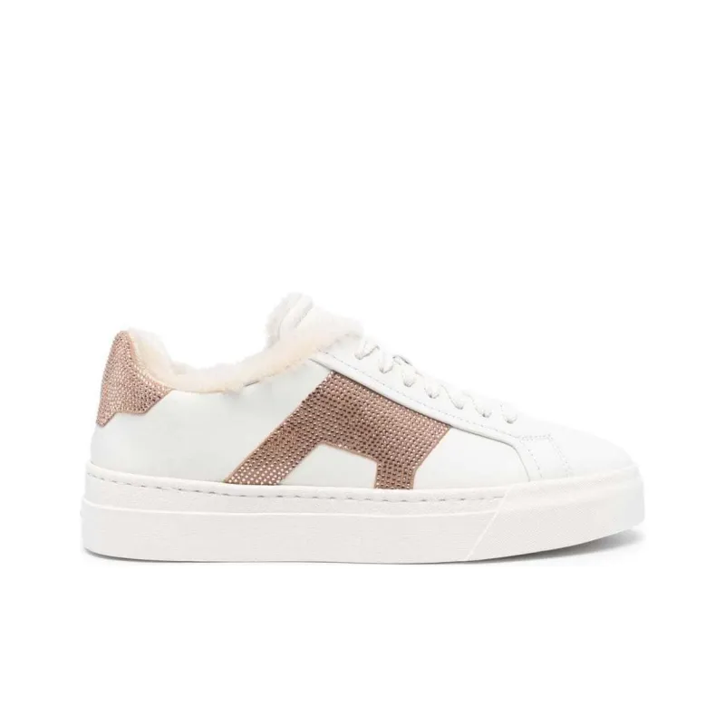 Santoni Rhinestone embellished Leather Sneakers Women's-1
