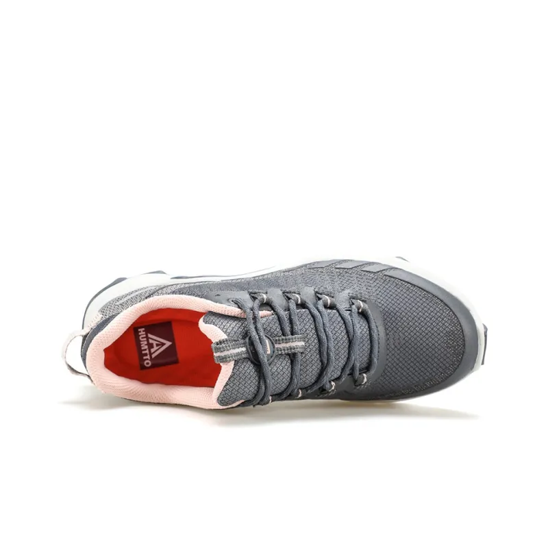 HUMTTO Slip Resistant Breathable Lightweight Low Top Trekking Shoes Women's Gray Smoke Pink-2