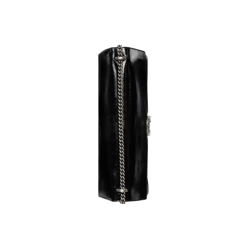 GUCCI Dionysus Patent Leather Crossbody Bag, Shoulder Bag Large Size Women's Black-5