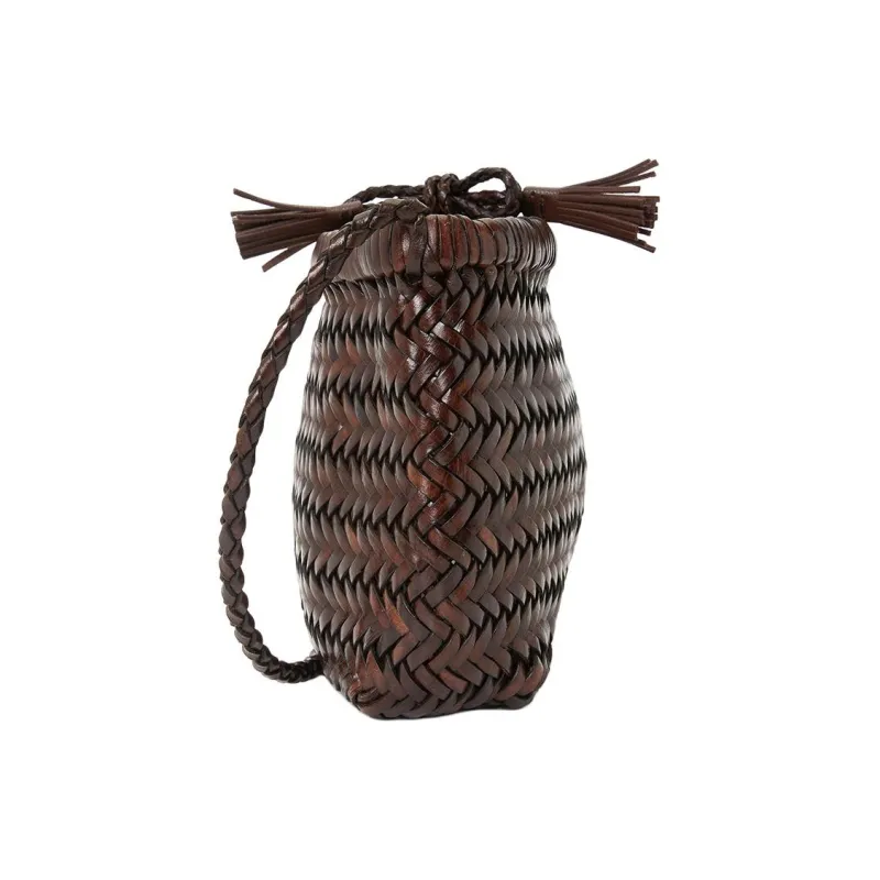 Dragon Diffusion Genuine Leather One Shoulder Handbag Women's Brown-2