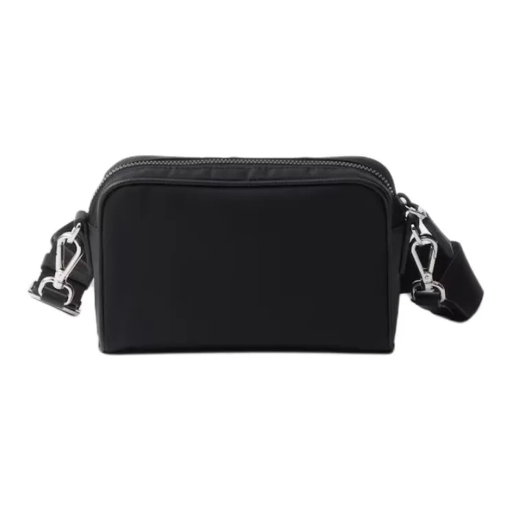 PRADA Re NylonSaffiano Leather Crossbody Bag, Shoulder Bag Unisex Black-2