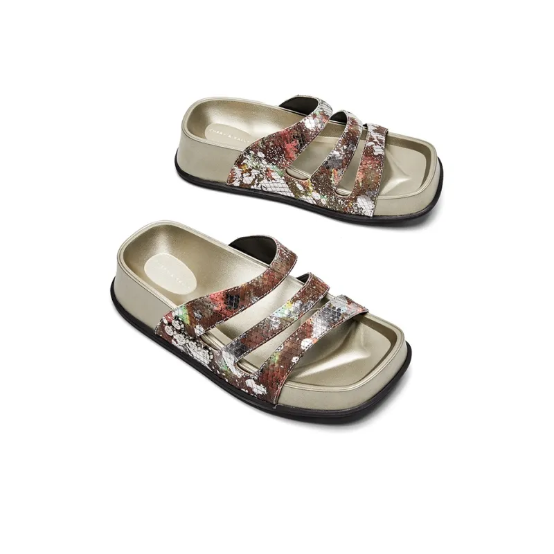 CHERYKALLY Plastic Sole Abrasion-Resistant Quick Dry Slide Slippers Women's-7