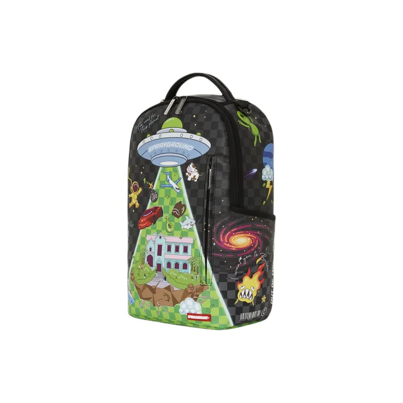 SPRAYGROUND Faux Leather Backpack Unisex Green & Black-1