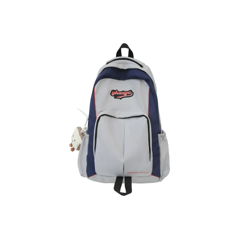 Alcohol Dragon Nylon Backpack Unisex Black/Brown & Light Blue/Pink/Gray-19