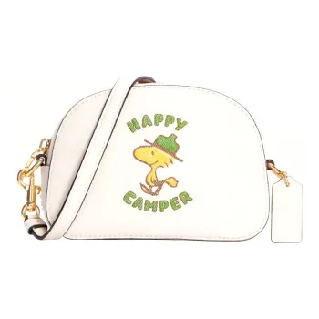 COACH PEANUTS Collaboration Serena Cow Leather Shoulder Bag Crossbody Bag Mini Women's White