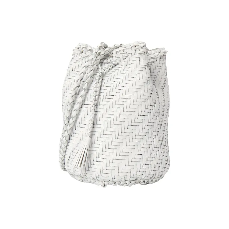 Dragon Diffusion Cow Leather Bucket Bag, Handbag, Shoulder Bag, Crossbody Bag Regular Women's White-2