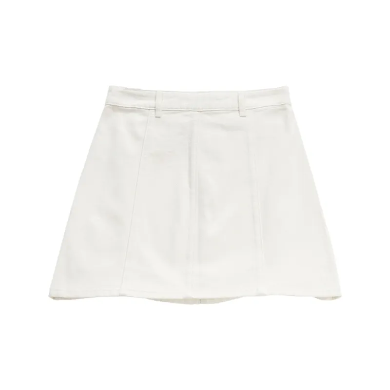 ERAL Denim Short Skirts Women's Cloud White-1