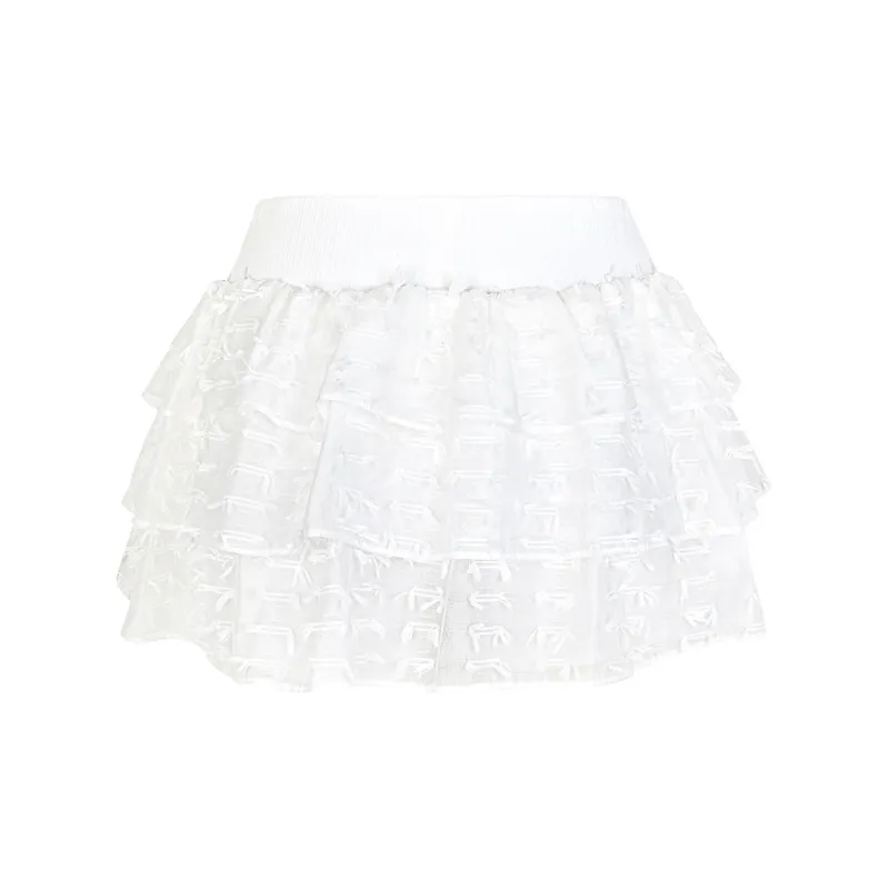 NTOT Casual Short Skirts Women's White-1