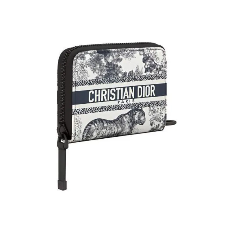 DIOR DiorTravel Technical Fabric Wallet Clutch Card Clip Card Holder Regular Women's Blue-1
