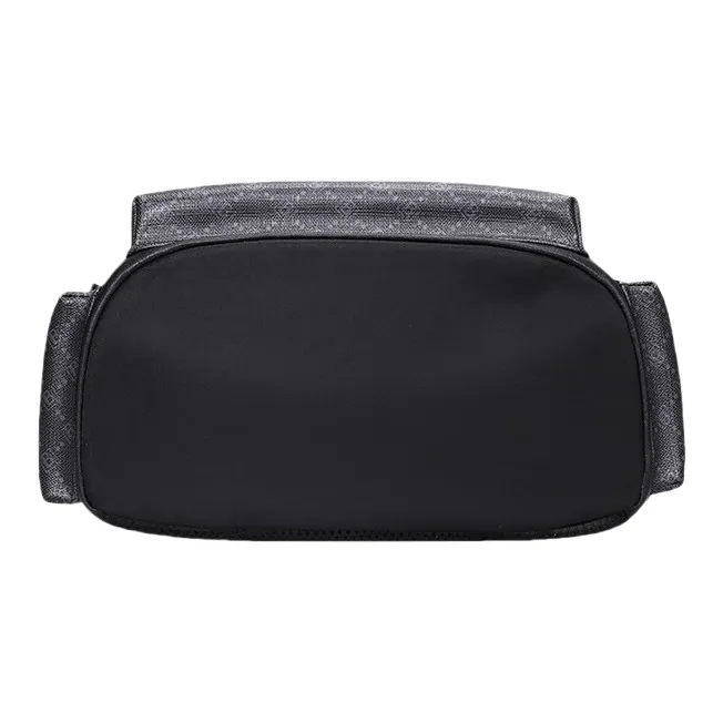 PESASRIE PVC Bonded Cow Leather Backpack Regular Men's Black-3