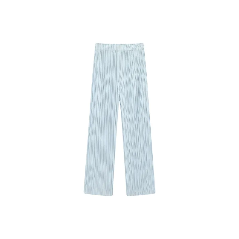 Famanxuan Casual Pants Women's Soft Matte Blue-1