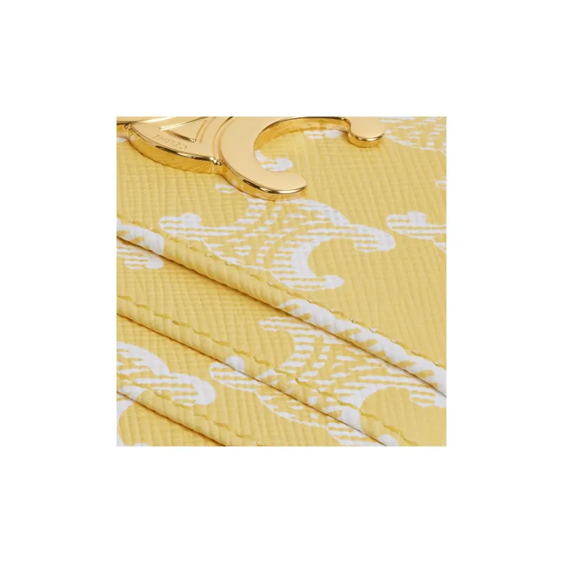CELINE Triomphe Canvas Card Holder Women's Bright Yellow-3