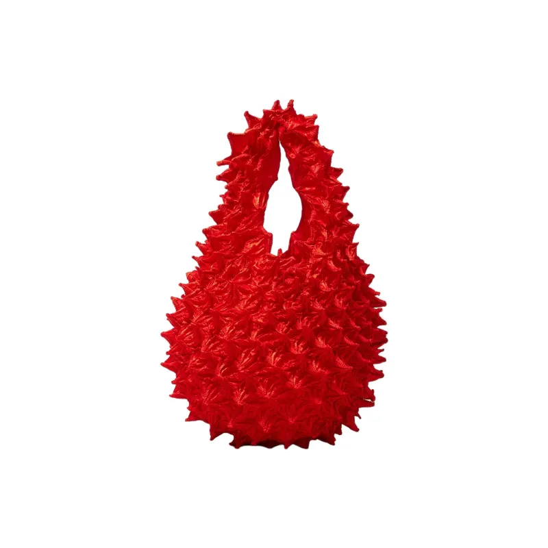 BUNZABURO Polyester Sea Urchin Bag Durian Bag Handbag Women's Red-0