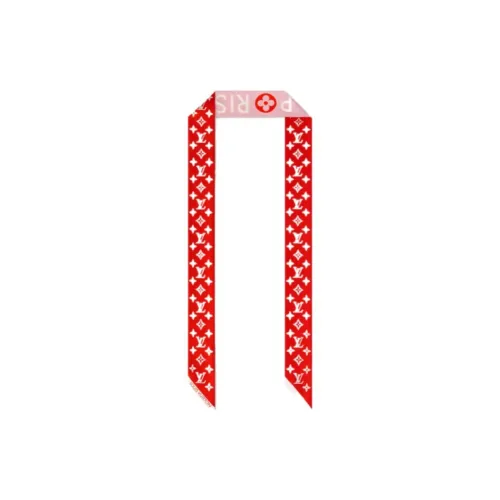 LOUIS VUITTON Silk Silk Scarves Women's Red