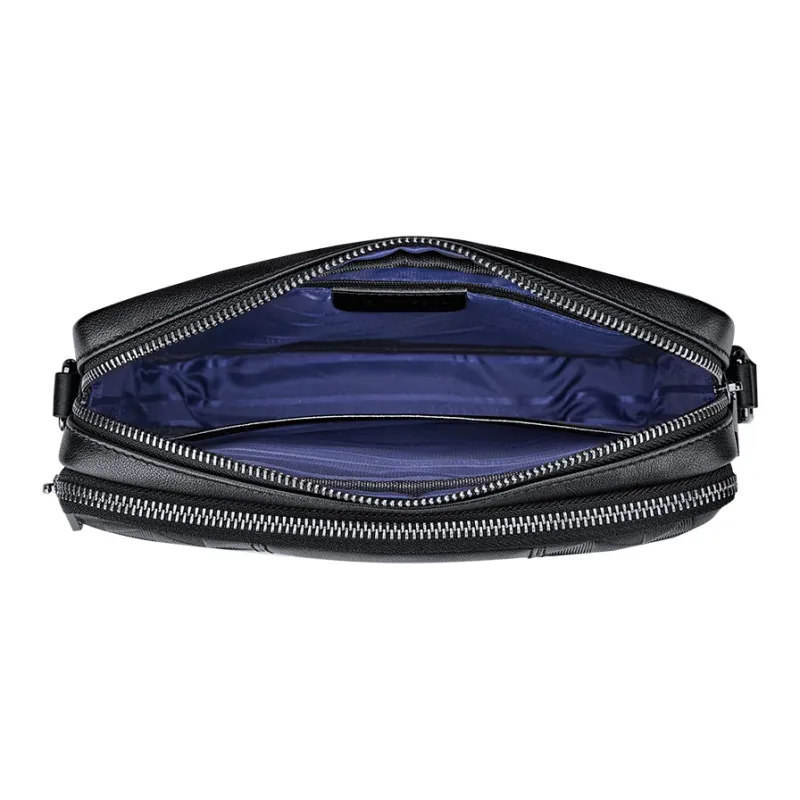 WilliamPOLO Cow Leather Shoulder Bag Men's Black-6