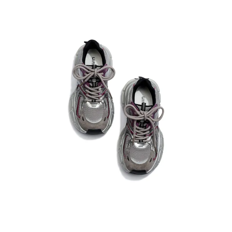 Uinnate Breathable Low-Top Chunky Sneakers Women's Purple-1