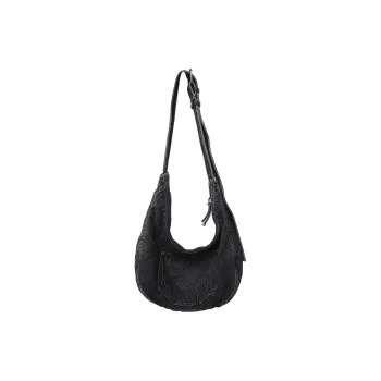 Alcohol Dragon Denim Shoulder Bag Women's Black/Dark Blue/Light Blue