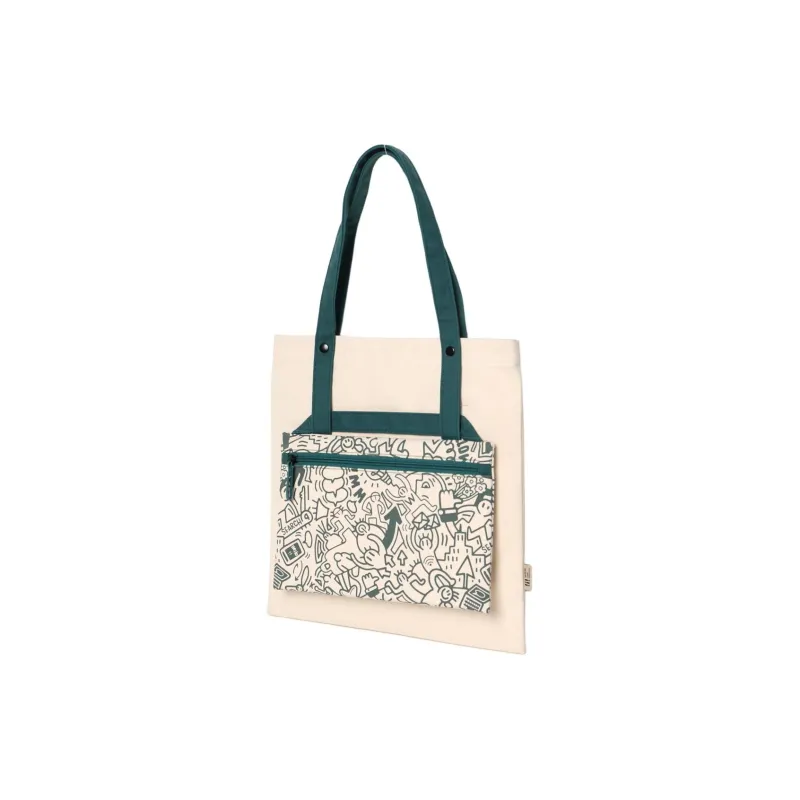 Playthings Cultural Creation Canvas Bag, Shoulder Bag Unisex Black/Blue/Green/Pink-3