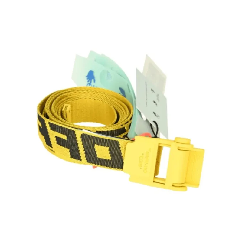 OFF WHITE Emblem Logo Smooth Buckle Belt Men's Yellow-1