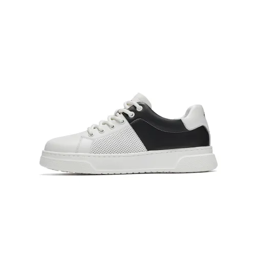 HARSON Skateboard Shoes Men Low-Top White/Black