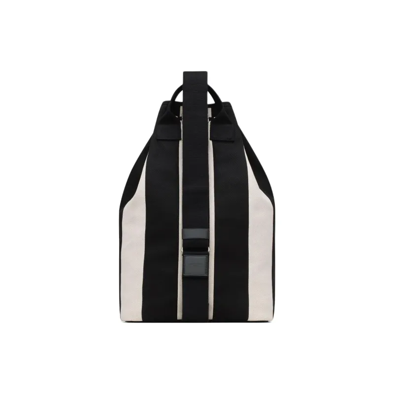 SAINT LAURENT Canvas Shoulder Bag Unisex Black With Soft Cream-3