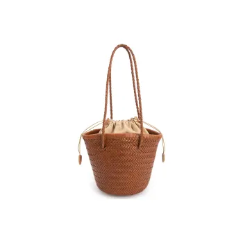VENOF Genuine Cow Leather Lazy Woven Bag, Bucket Bag, Shoulder Bag Women's