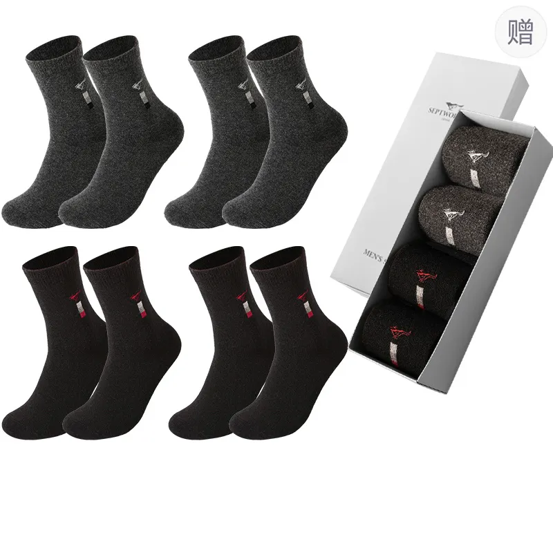 SEPTWOLVES Mid Calf Socks Men's 4 Pairs In A Box-24