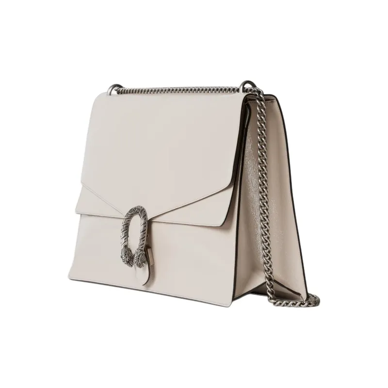 GUCCI Dionysus Patent Leather Crossbody Bag, Shoulder Bag Large Size Women's Light Gray-1