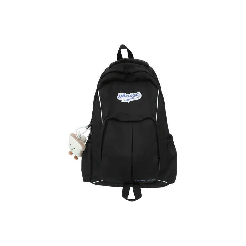 Alcohol Dragon Nylon Backpack Unisex Black/Brown & Light Blue/Pink/Gray-12