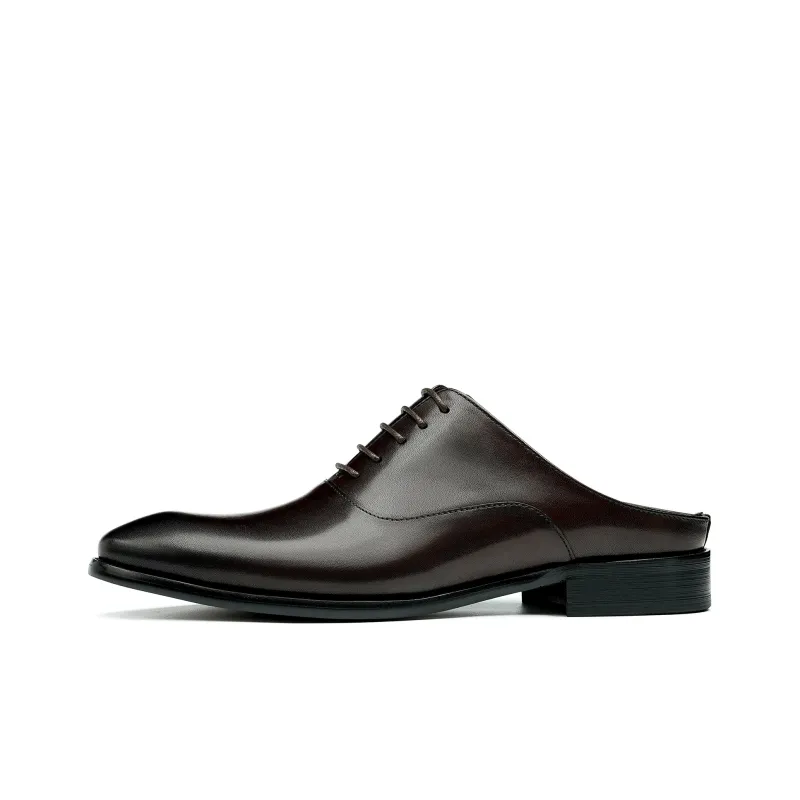 ASTON M.JAZZ Dress Shoes Men Low Top Black/Coffee-8