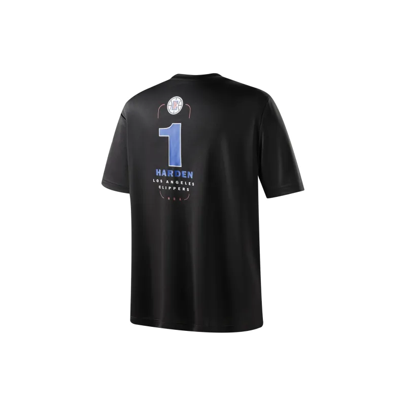 NBA Drop Shoulder Sleeve T-Shirt Unisex Black-1