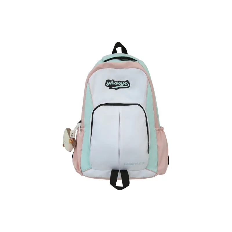 Alcohol Dragon Nylon Backpack Unisex Black/Brown & Light Blue/Pink/Gray-5