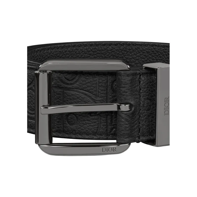 DIOR Calfskin Leather Belts Men's Black Width 3.5CM-2