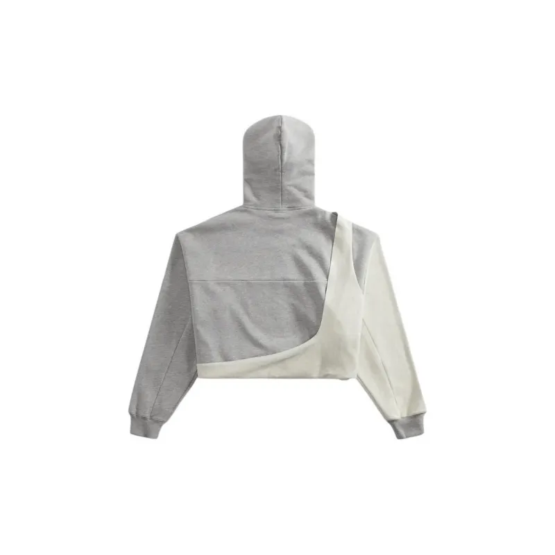 Ottolinger Otto Cropped Drape Hoodie 'Heather Grey'-1
