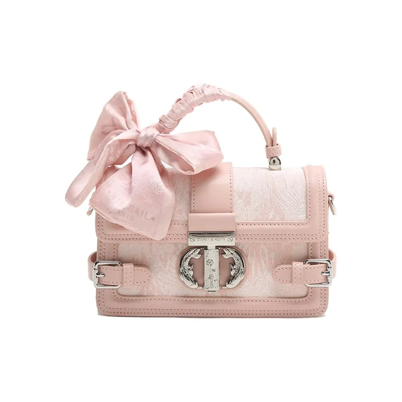 Carit&Koty Polyurethane, Synthetic Leather Crossbody Handbag Regular Women's Pink/Gray-1