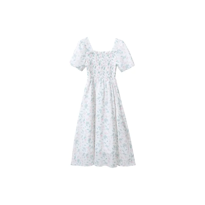 FOCOS STUDIO Short Sleeved Dress Women's Ecru-1