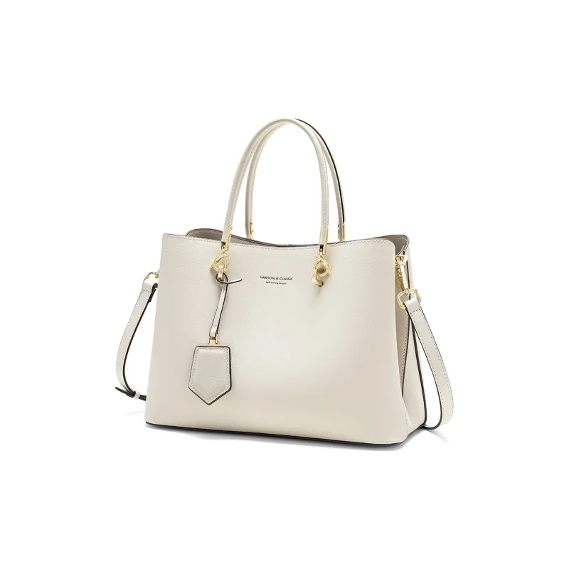 HARSON Cow Leather With Synthetic Leather Handbag, Shoulder Bag, Crossbody Bag Regular Women's White-2