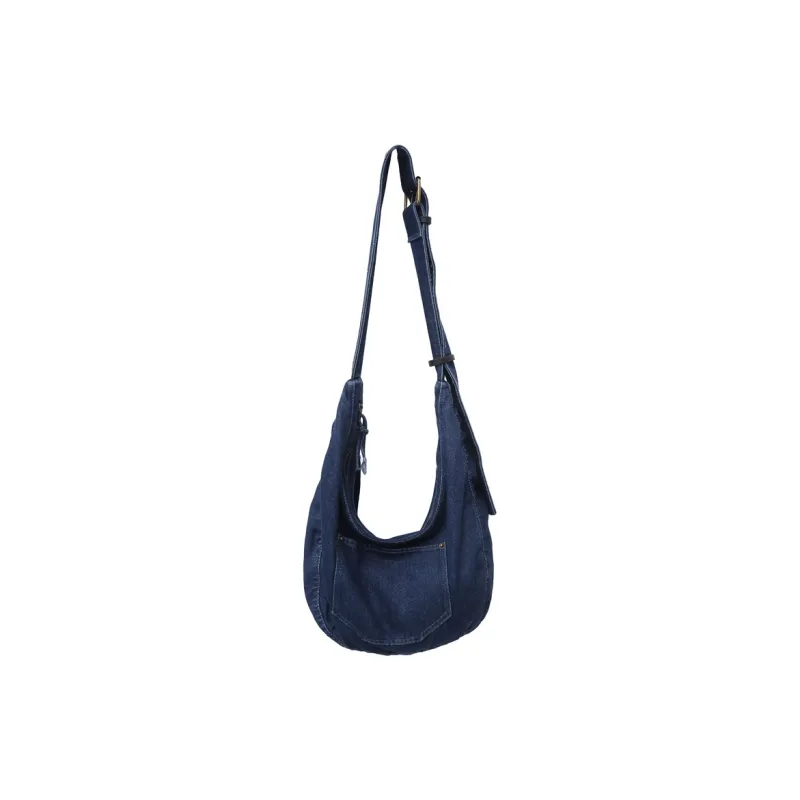 Alcohol Dragon Denim Shoulder Bag Women's Black/Dark Blue/Light Blue-8