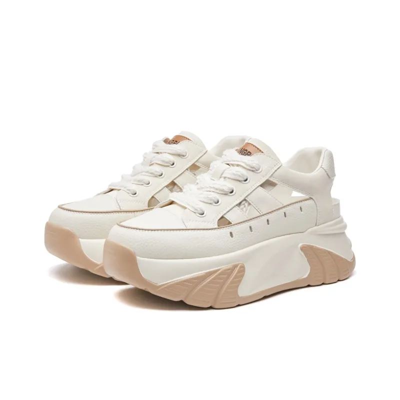 LINGPAO Breathable Low-Top Chunky Sneakers Women's-8