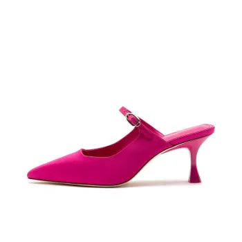 Larroude Closed Toe Slippers 6.4cm Women's Red