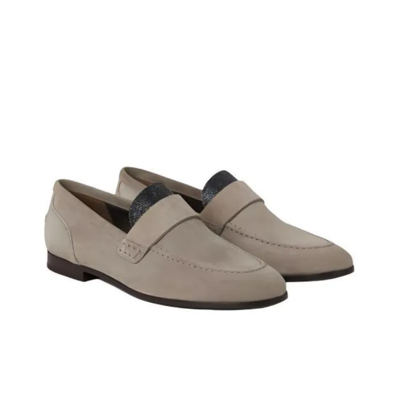 Brunello Cucinelli Embellished Suede Loafers Women's-2
