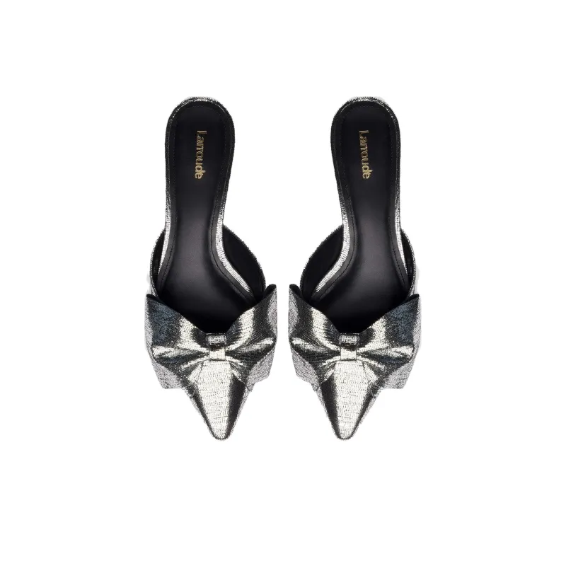 Larroude Wrap-toe Slippers Women's Silver-3