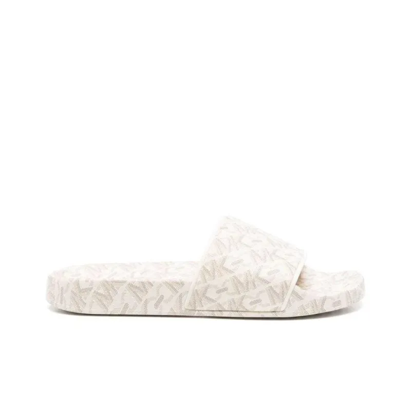 MICHAEL KORS Gilmore Slide Slippers Women's Light Beige-1
