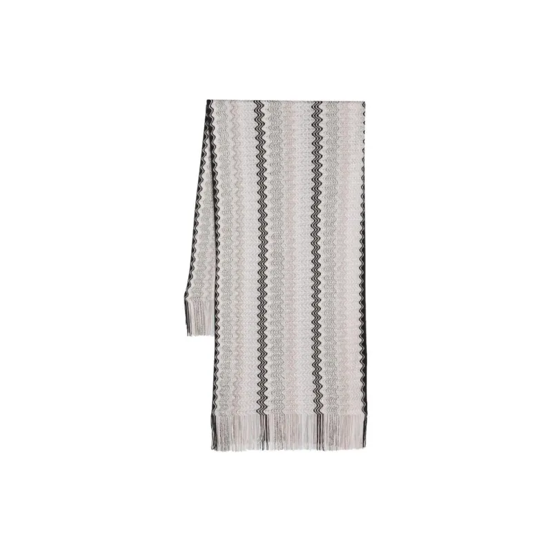 MISSONI Metallic Zigzag Fringed Poncho-0