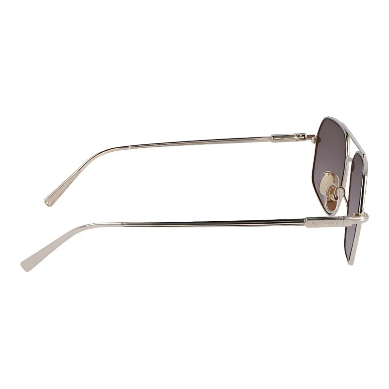 FERRAGAMO Metal Aviator Sunglasses Men's Silver-4