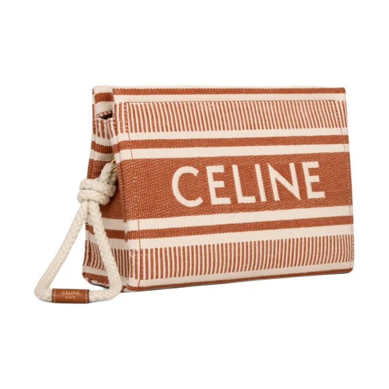 CELINE Fabric Clutch Women's Ochre-1