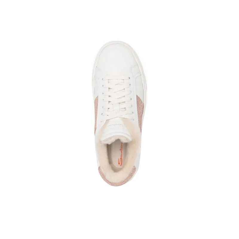Santoni Rhinestone embellished Leather Sneakers Women's-4